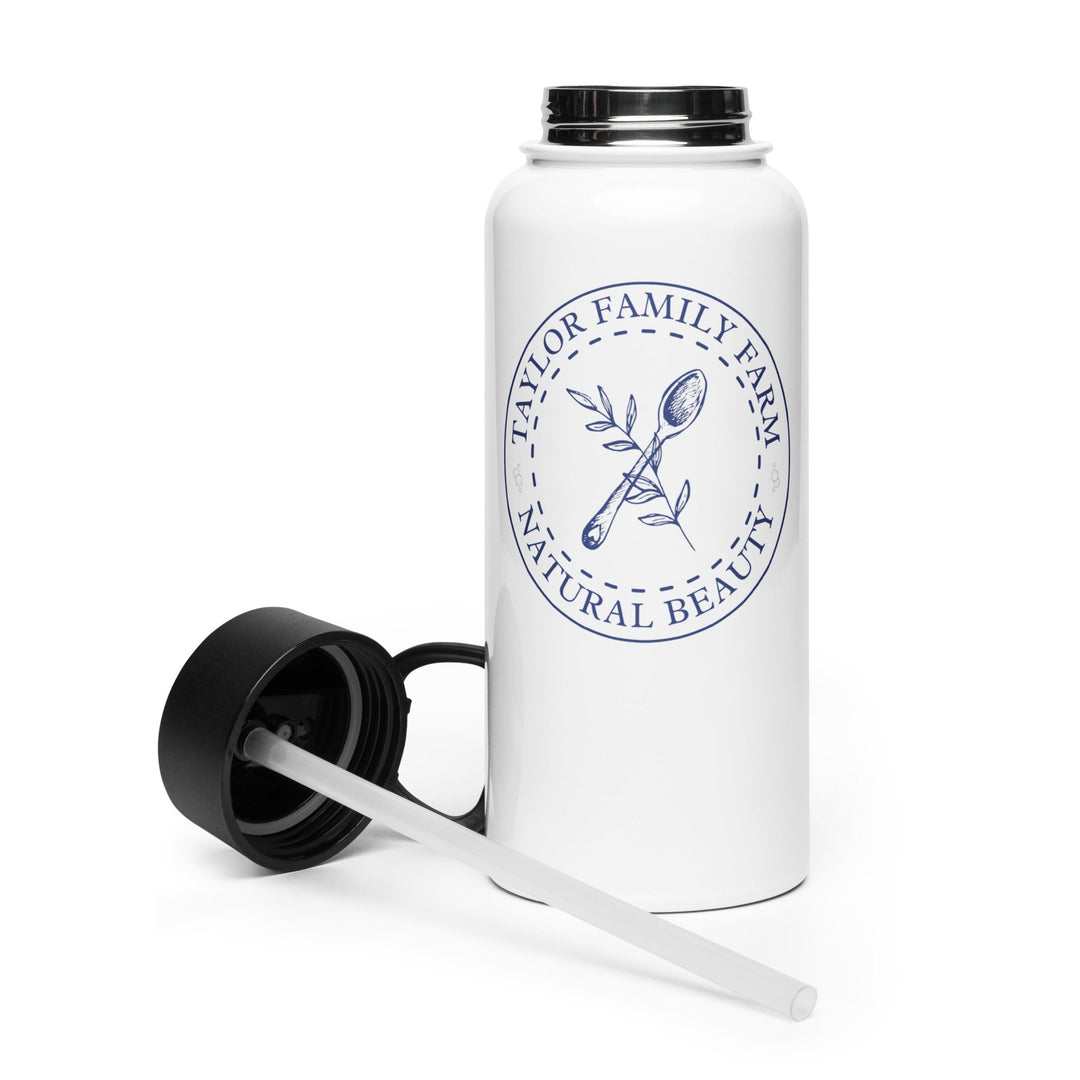 Stainless steel water bottle with a straw lid - Taylor Family Farm - Taylor Family Farm
