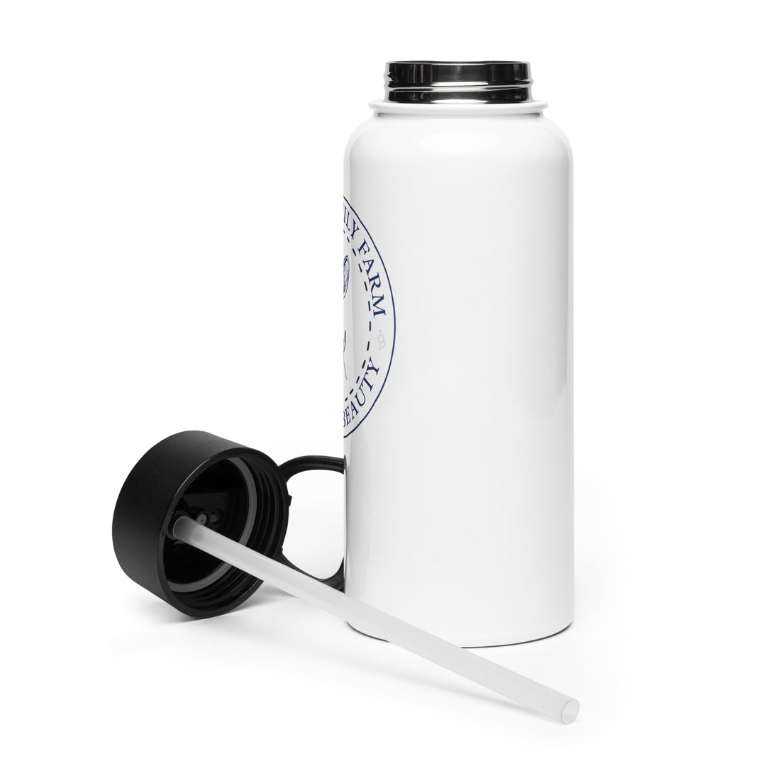 Taylor Family Farm Stainless steel water bottle with a straw lid