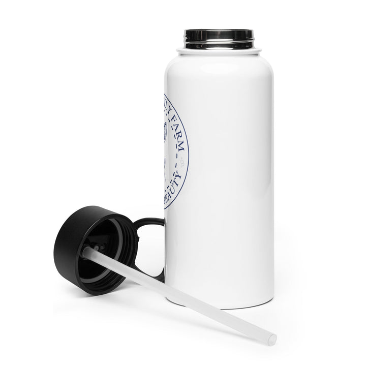 Taylor Family Farm Stainless steel water bottle with a straw lid